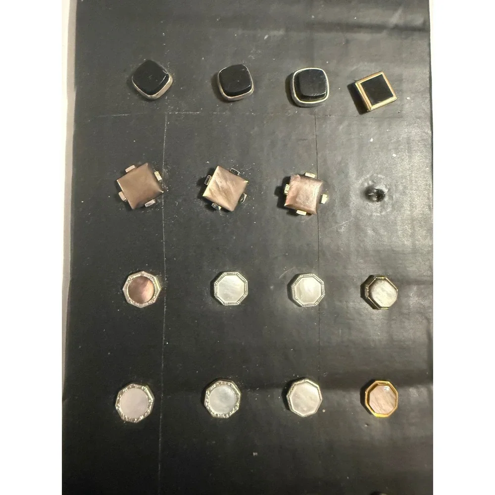 Vintage Tuxedo Shirt Studs Lot Assorted Mother of Pearl Onyx Formal Wear 25pc